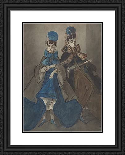 Black Ornate Wood Frame with Double Matting