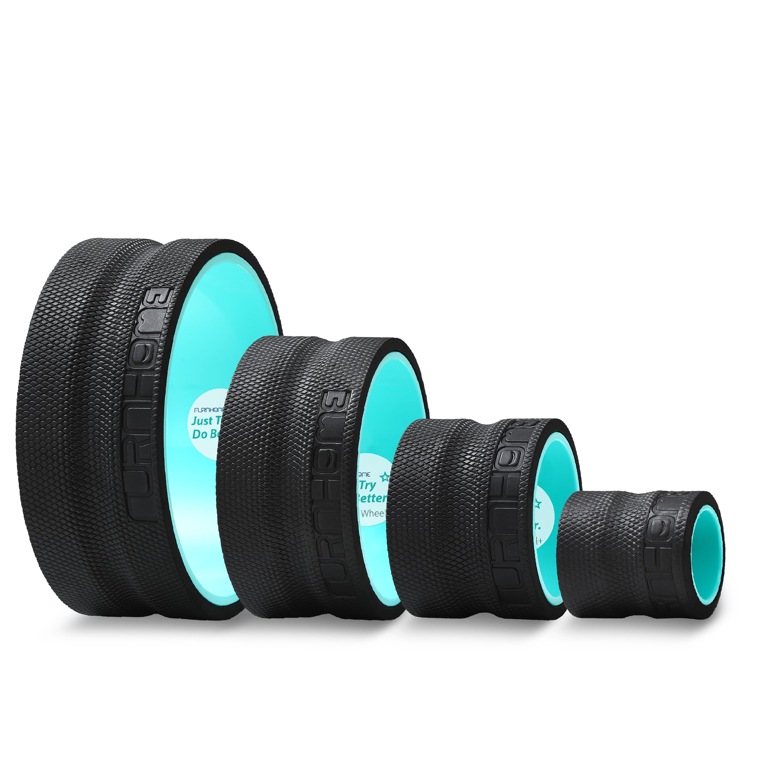 Furnhome Deep Tissue Massage Back Roller Wheel - 4 Pack Yoga Wheel for Back Pain Relief, Muscle Stretching & Recovery - Perfect for Home Gym, Physical Therapy & Post-Workout Relaxation