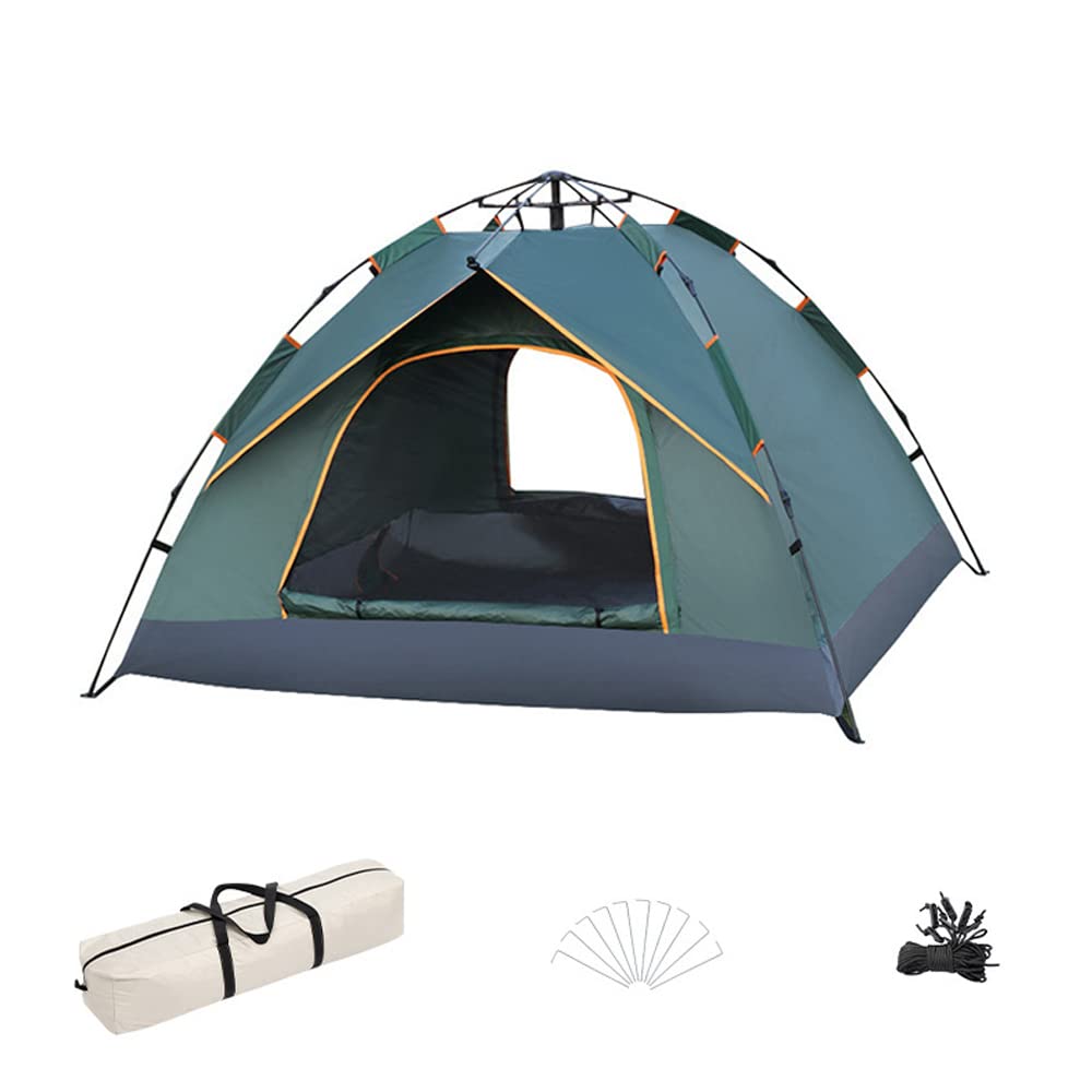 CalmGeek Self-Propelled Automatic Pop Up Tent - Waterproof & UV Protection Camping Tent for Outdoor Adventures, Hiking, Fishing & Beach - Portable Dark Green Medium Size Tent for Family Camping Trips
