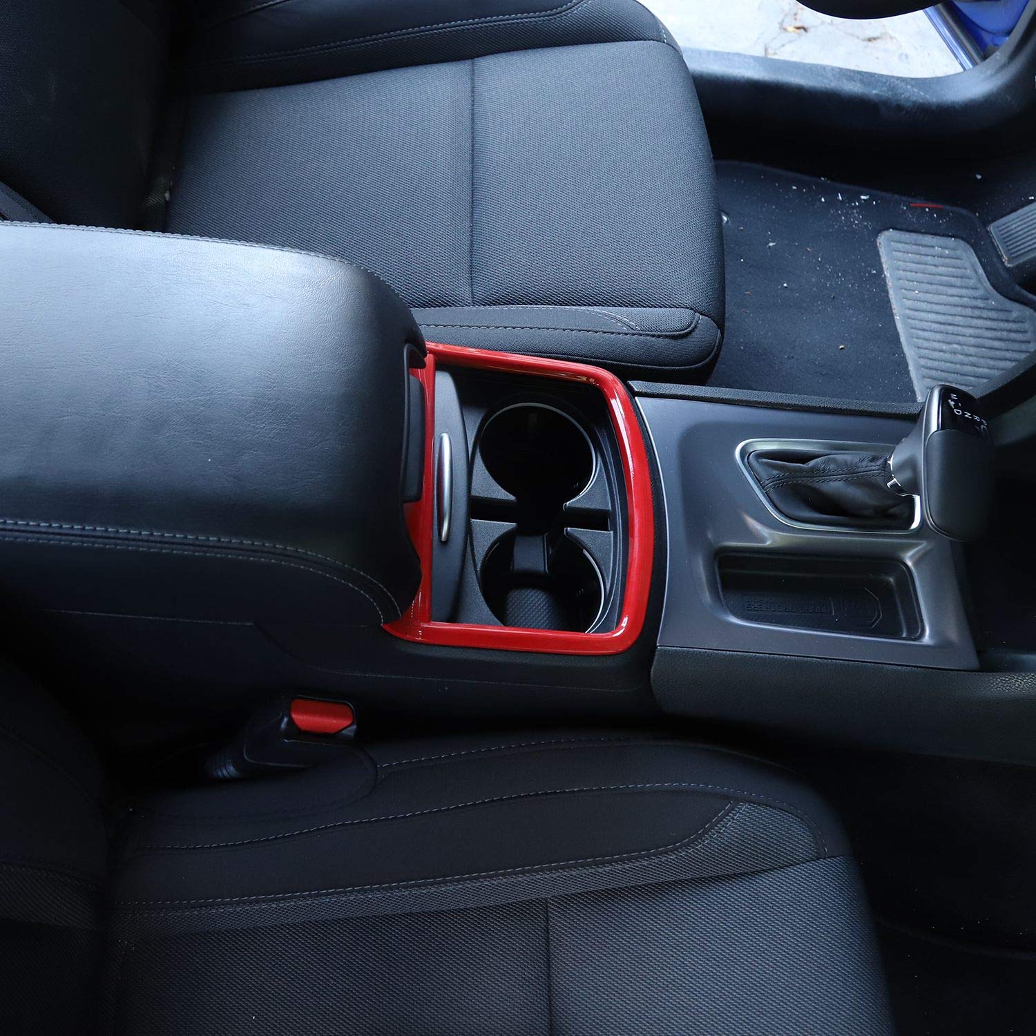 2011-2024 Dodge Charger Center Console Cup Holder Trim - ABS Red Interior Accessory for Enhanced Car Organization | Perfect for Road Trips & Daily Commutes