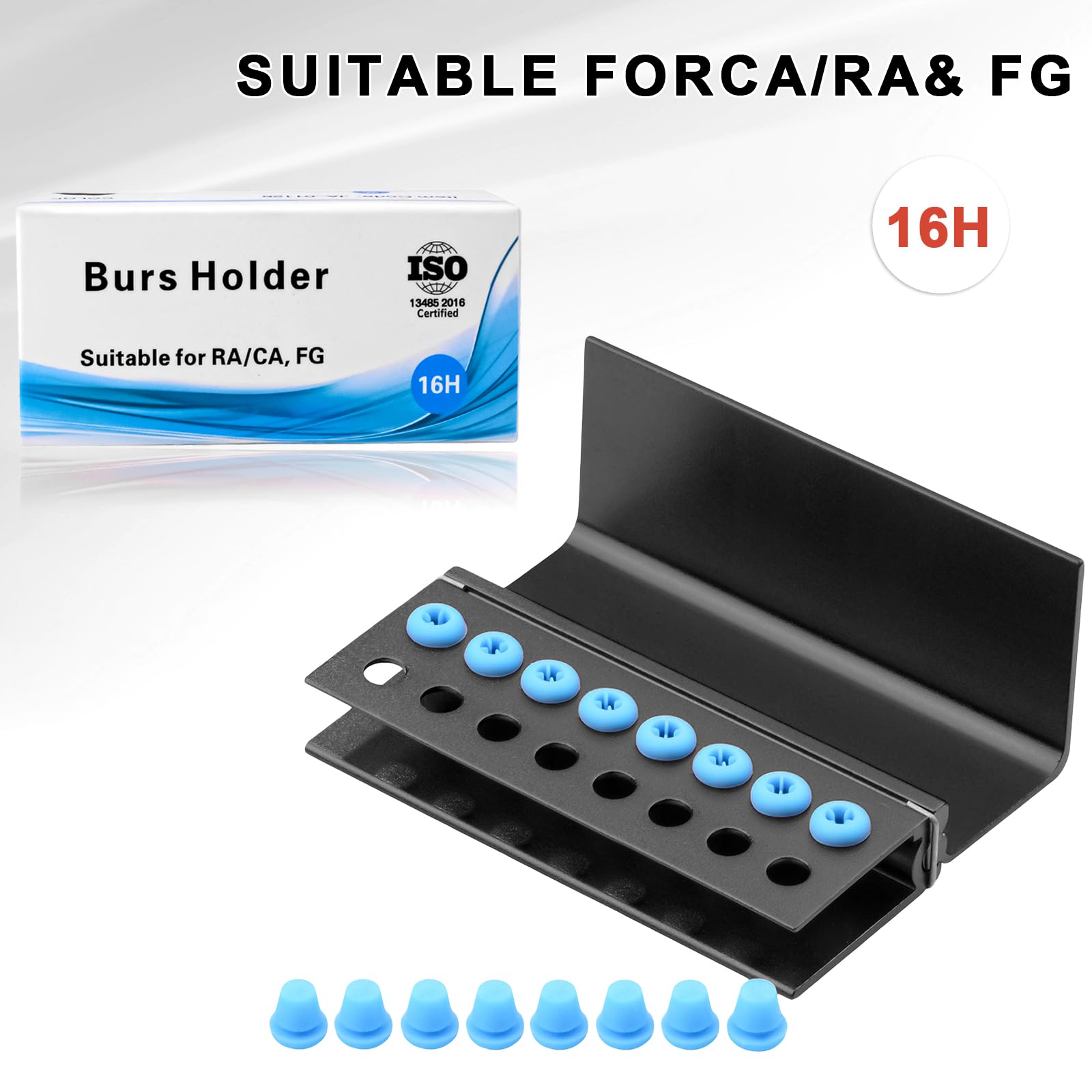 3PCS Black Aluminum Alloy Bur Holder Endo Box with Cover - 16 Hole Dental Tip Organizer & Sterilizer Case for Endodontic Tools - Perfect for Dental Clinics, Labs & Professional Sterilization Organization