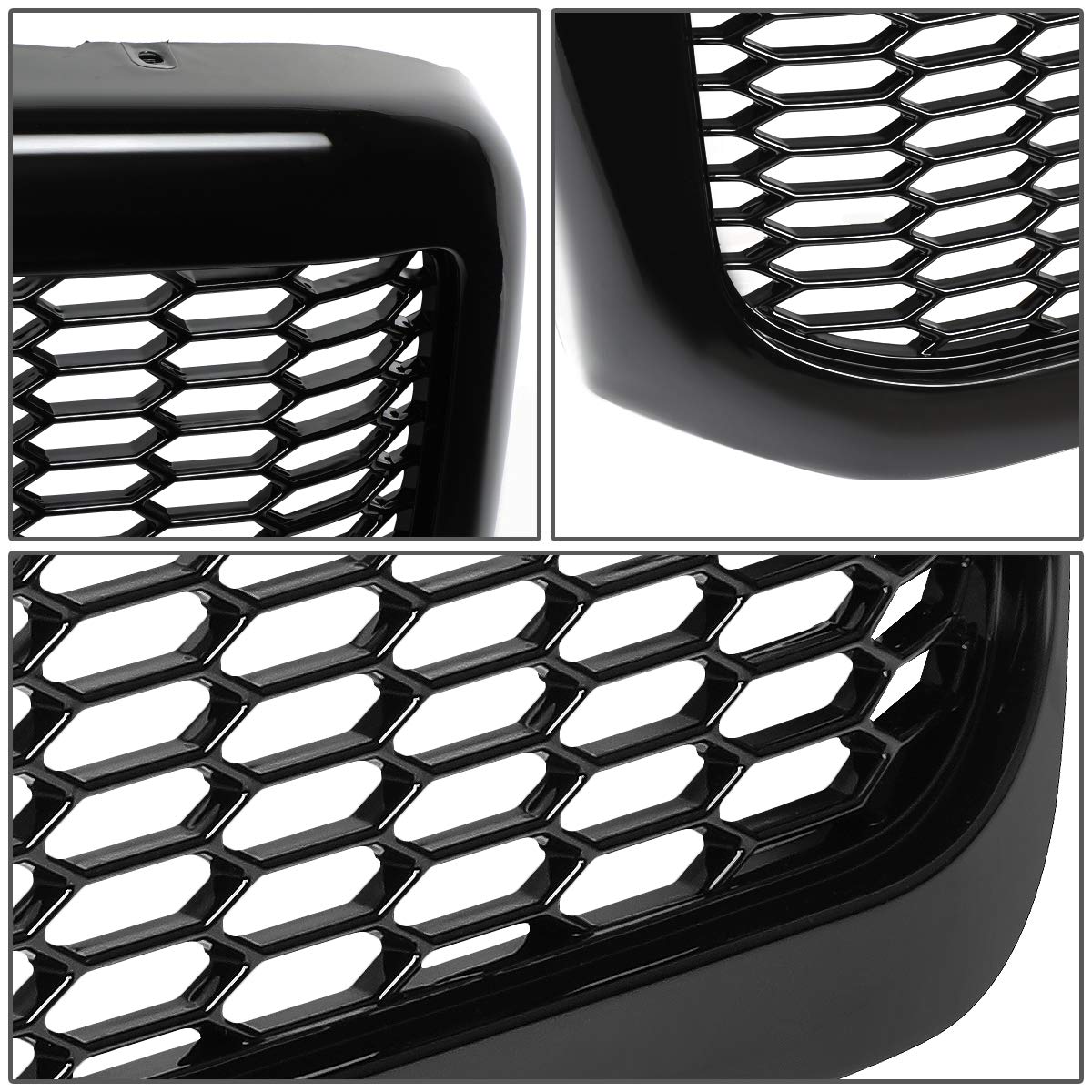 DNA MOTORING GRF-OH-016-BK Black Badgeless Honeycomb Mesh Front Bumper Grille for 1999-2004 Ford F-250 SD/F-350 SD/F-450 SD/F-550 SD Trucks - Upgrade Your Truck's Style & Protection for Off-Roading & Daily Driving