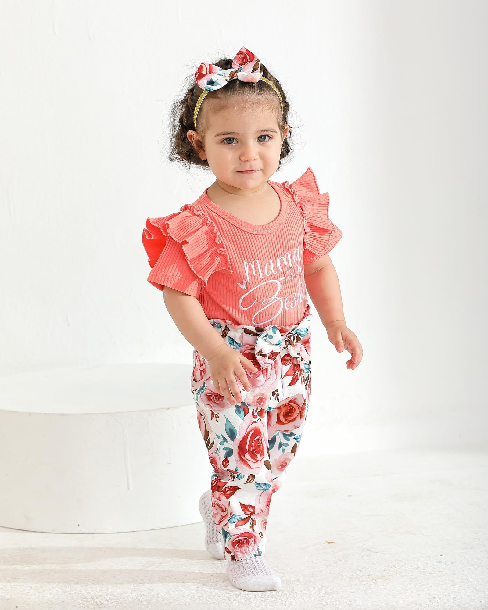 **Adorable Baby Girl Clothes Set – Long Sleeve Romper & Pants Outfit for Newborns | Soft & Warm Fall/Winter Infant Wear | Perfect for Holidays, Photos & Daily Playtime**