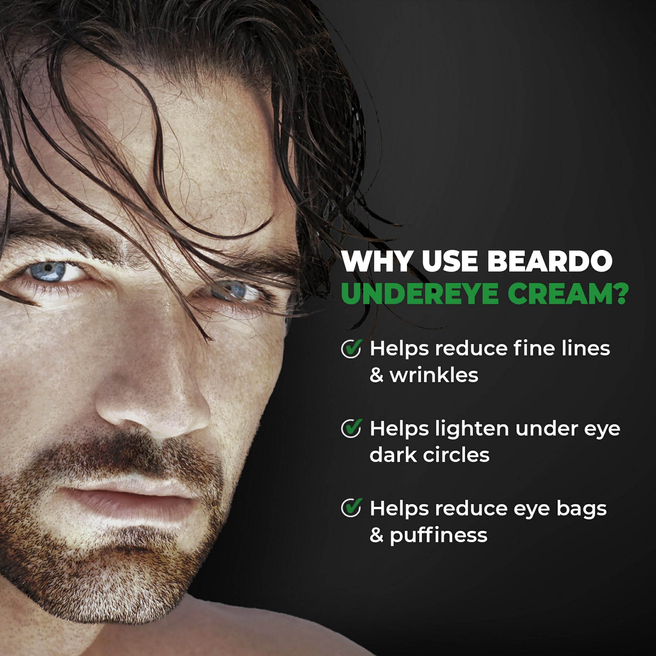 Beardo Brightening Under Eye Cream for Men - Dark Circle Remover, Wrinkle & Fine Line Reducer with Cooling Eye Mask | 20ml | Hydrating Eye Treatment for Puffiness & Fatigue | Perfect for Morning Routine & Travel Skincare