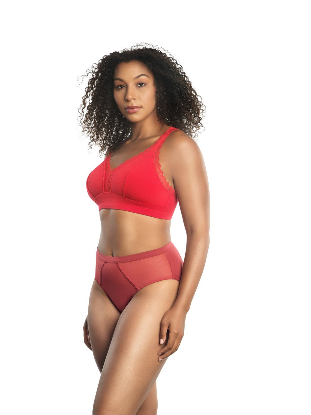 Parfait Dalis Wire Free Bralette - Comfortable Wireless Bra in Racing Red | Perfect for Yoga, Lounge & Everyday Wear