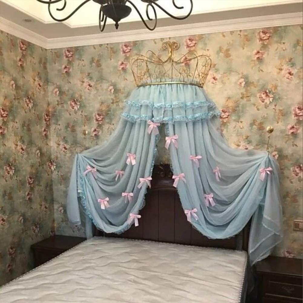 Royal Princess Bed Canopy with Mosquito Net - Pink Dome Tent for Kids Room Decor, Girls & Boys Playhouse, Sleepover Party, Indoor Camping & Nursery Bedding Accessories