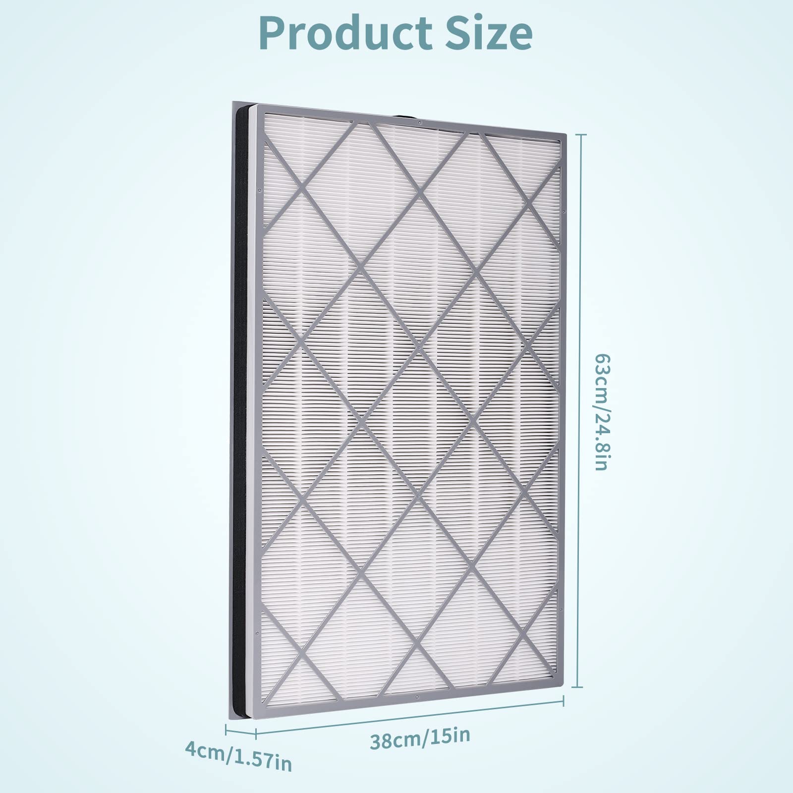 Shark HE601 & HE602 Replacement Air Purifier Filters - 2 Pack H13 True HEPA Filter (Compatible with Shark HE601 Air Purifier, Part # HE6FKPET HE6FKPRO HE6FKBAS) - for Cleaner Air in Bedrooms, Living Rooms & Offices
