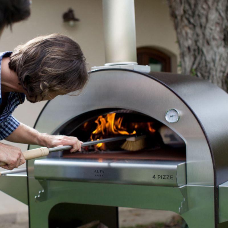 Alfa 4 Pizze Portable Outdoor Pizza Oven - Wood Fired & Gas Compatible for Backyard, Camping & Tailgating | Perfect for Homemade Pizza, Bread & Roasting