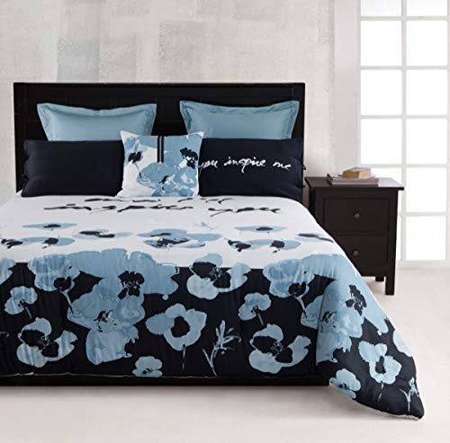 Kensie Blue Duvet Cover Set - Soft Luxury Bedding for Queen/King Size - Modern Geometric Pattern - Perfect for Master Bedroom, Guest Room & Dorm Decor