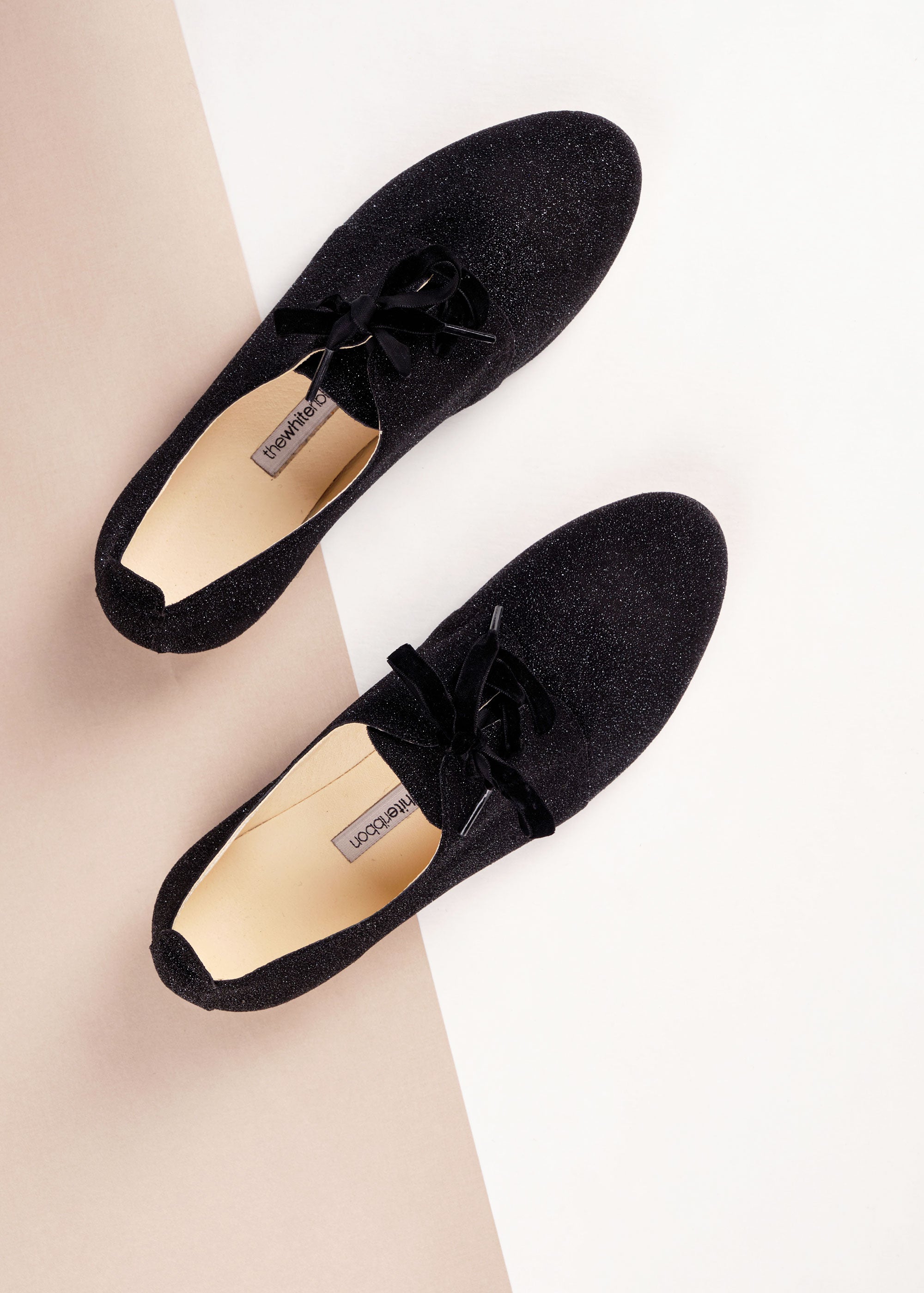 AMIRA Women's Black Sparkle Oxford Shoes - Stylish & Comfortable for Work, Office & Formal Occasions
