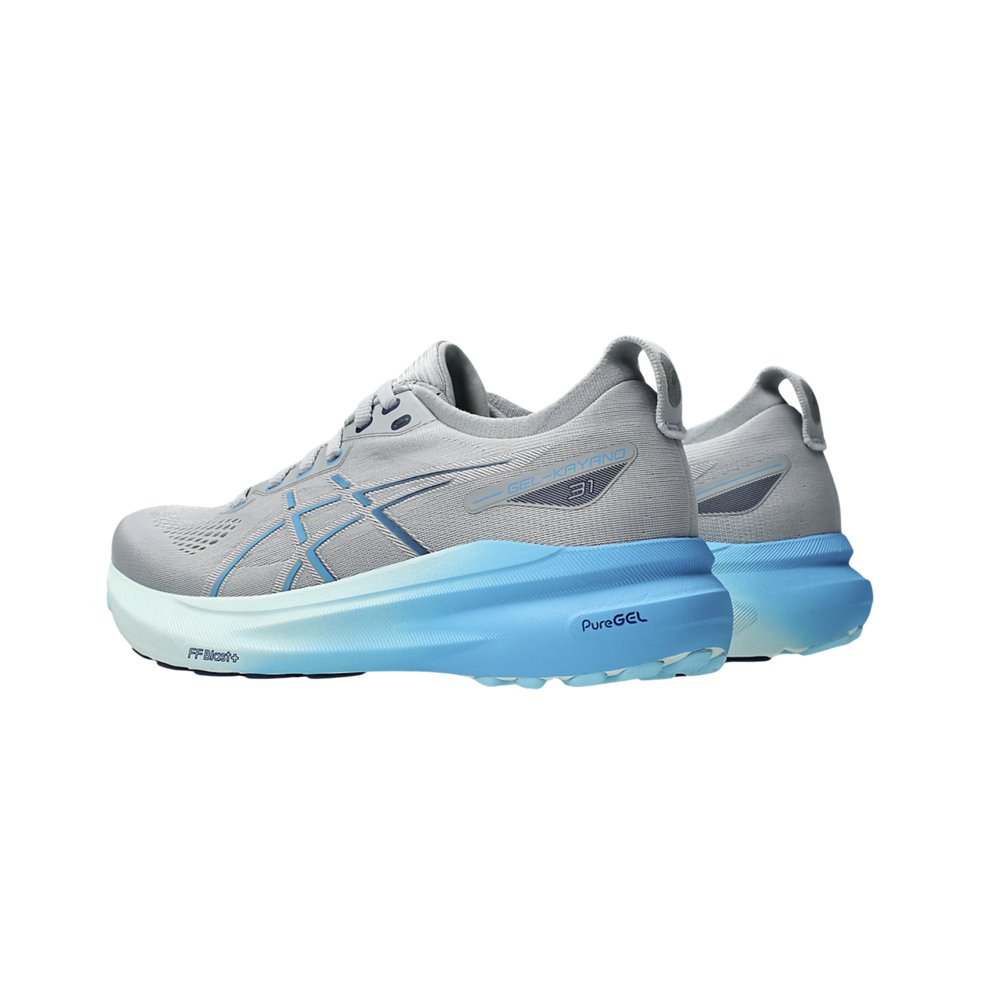 ASICS Women's Gel Kayano 31 Running Shoes - Piedmont Grey/Digital Aqua (B Width) | Stability & Cushion for Road Running, Jogging, Gym Workouts