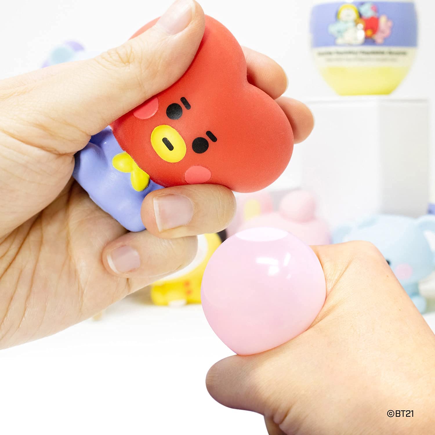 BT21 Collectible Keychain & Water Filled Squishy Toy Set - KOYA Character & Random Baby Surprise Capsule | Cute Anime Merchandise for BTS Fans, Kawaii Desk Decor & Stress Relief Gifts