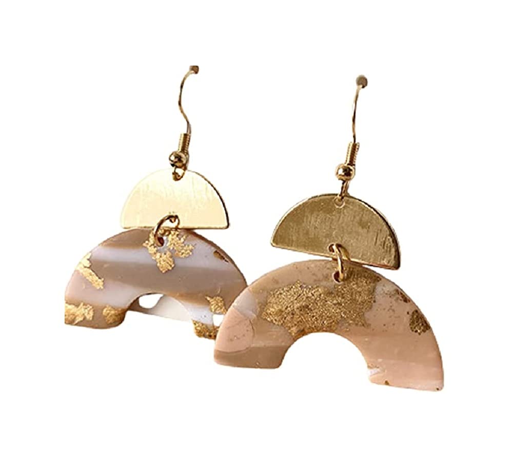 Handmade Retro Geometric Bohemian Polymer Clay Drop Earrings - Long Layered Dangle Statement Jewelry for Women & Girls - Perfect for Boho Fashion, Parties & Unique Gifts