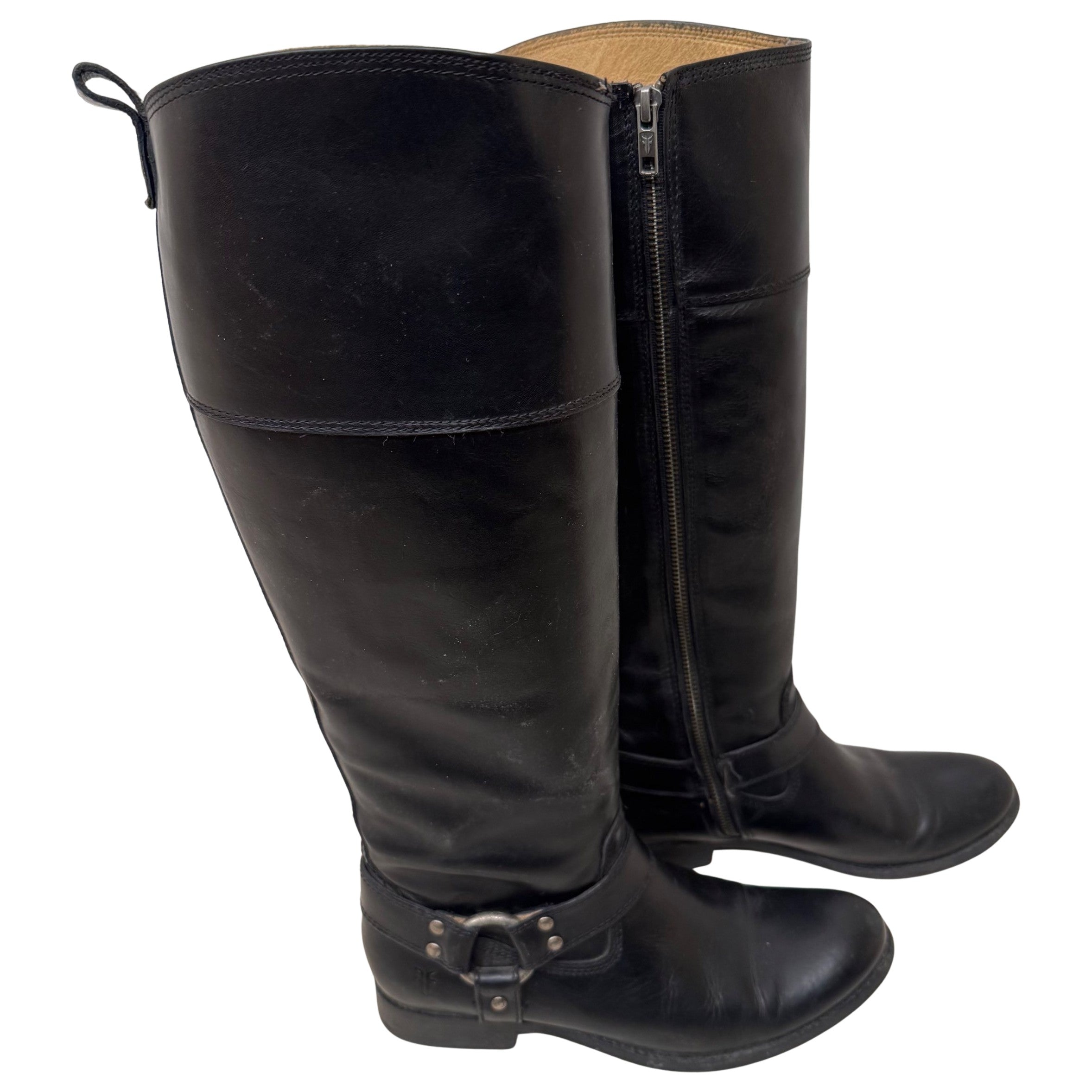 Melissa Harness Tall Boots - Premium Pre-Loved Leather Boots for Women | Vintage Fashion, Casual & Party Wear