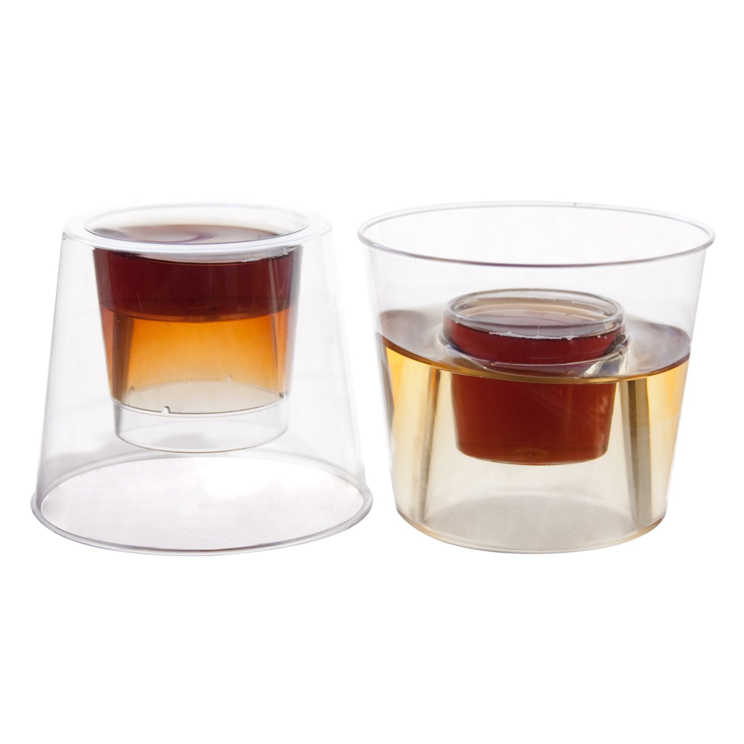 Party Essentials 4 oz Hard Plastic Bomber Cups & Jager Bomb Shot Glasses - 288 Count Clear Barware for Cocktails, Beer, and Shots - Perfect for Bars, Clubs, and Home Parties
