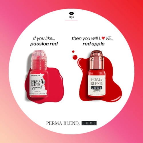 Perma Blend Luxe Red Apple Pigment - Professional Tattoo Ink for Vibrant Body Art | Perfect for Tattoo Artists, Permanent Makeup & Cosmetic Tattooing