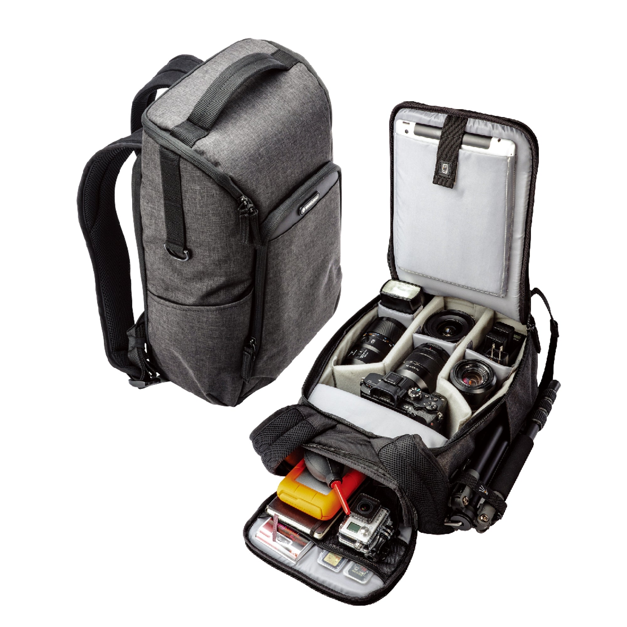 Vesta Aspire 41 Gray Camera Backpack - Waterproof DSLR Camera Bag with Adjustable Dividers for Photographers - Perfect for Travel, Hiking & Outdoor Photography