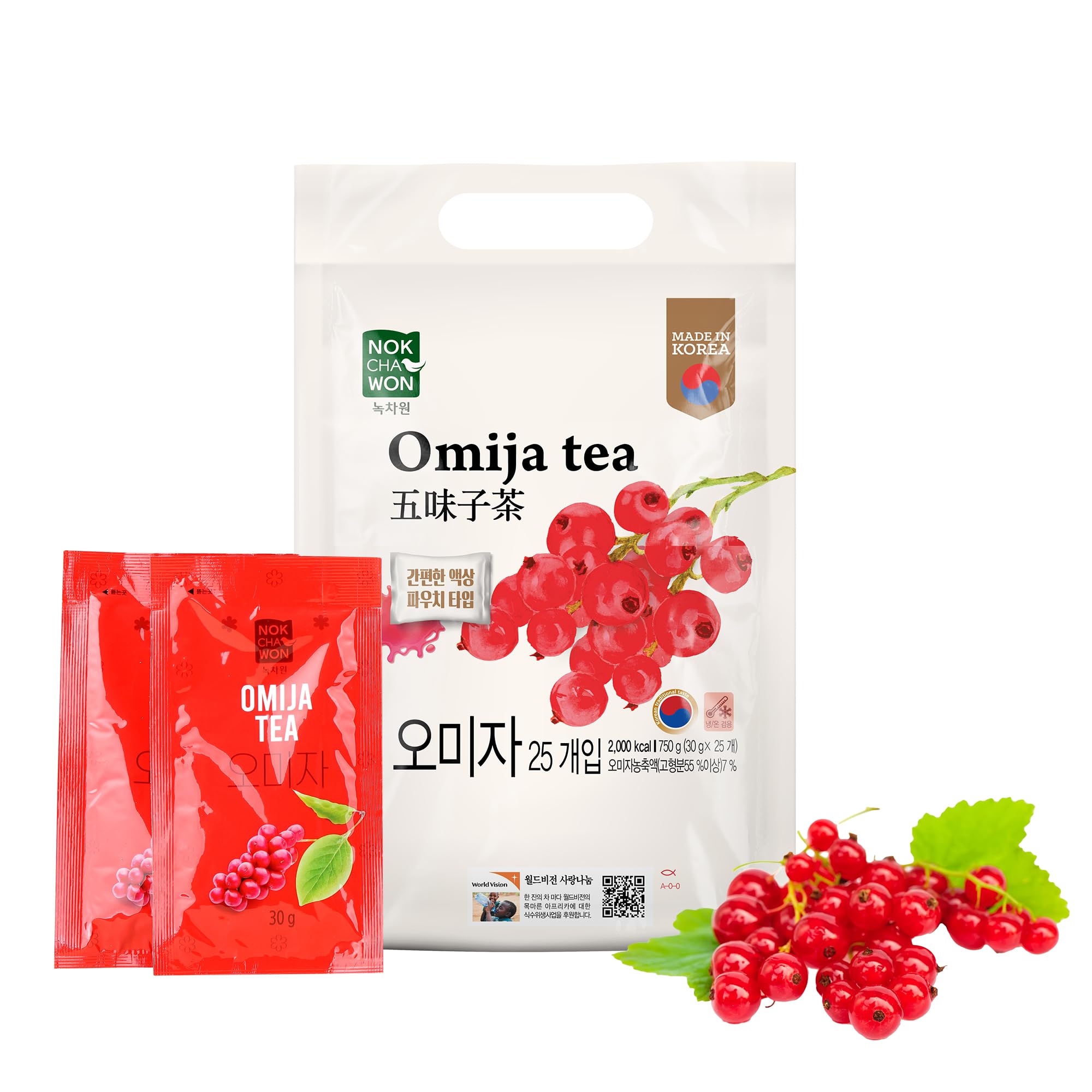 Premium Omija Tea - 25 Easy-Mix Liquid Sachets | Schisandra Berry Fruit Tea with Five Flavors | Refreshing Iced Berry Drink | Antioxidant-Rich Herbal Tea for Energy & Relaxation | Perfect for Home, Office & Wellness Routines