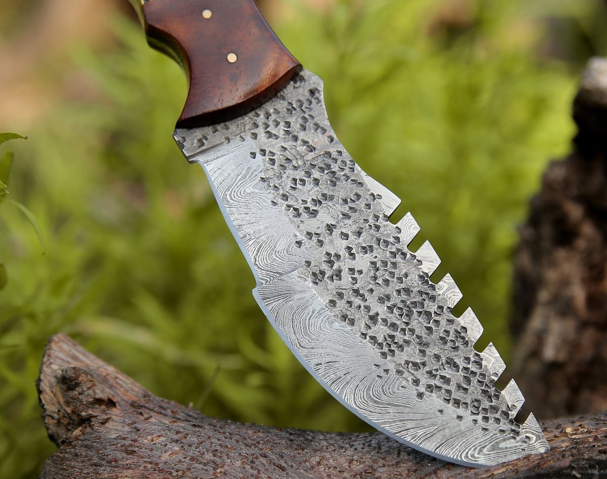 Premium Zeus Tracker Knife with Genuine Antler & Rosewood Handle - Survival, Hunting, and Outdoor Camping Essential