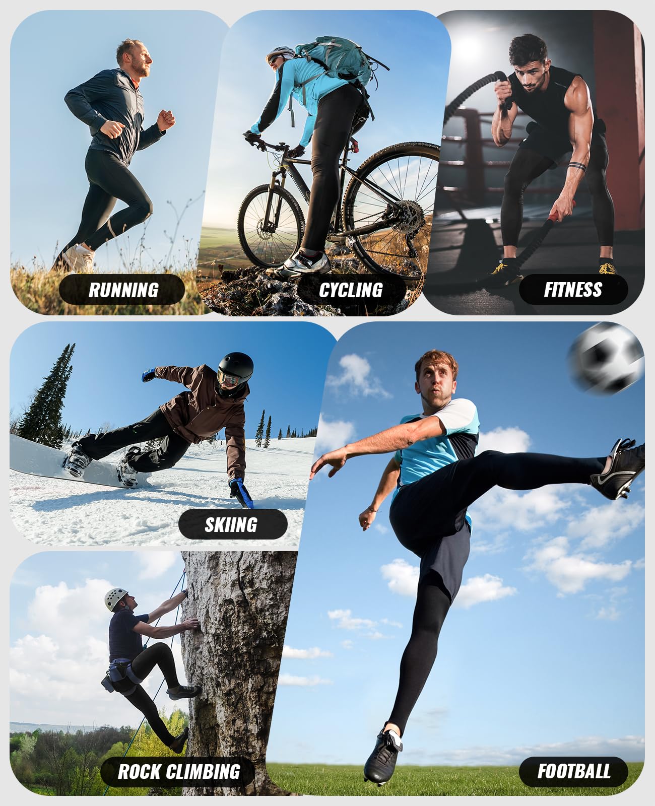 Niksa Men's Compression Pants 3-Pack - Performance Athletic Leggings for Running, Yoga, Gym & Workout - Moisture-Wicking & Breathable Sports Tights (Ideal for Training, Cycling & Active Lifestyle)