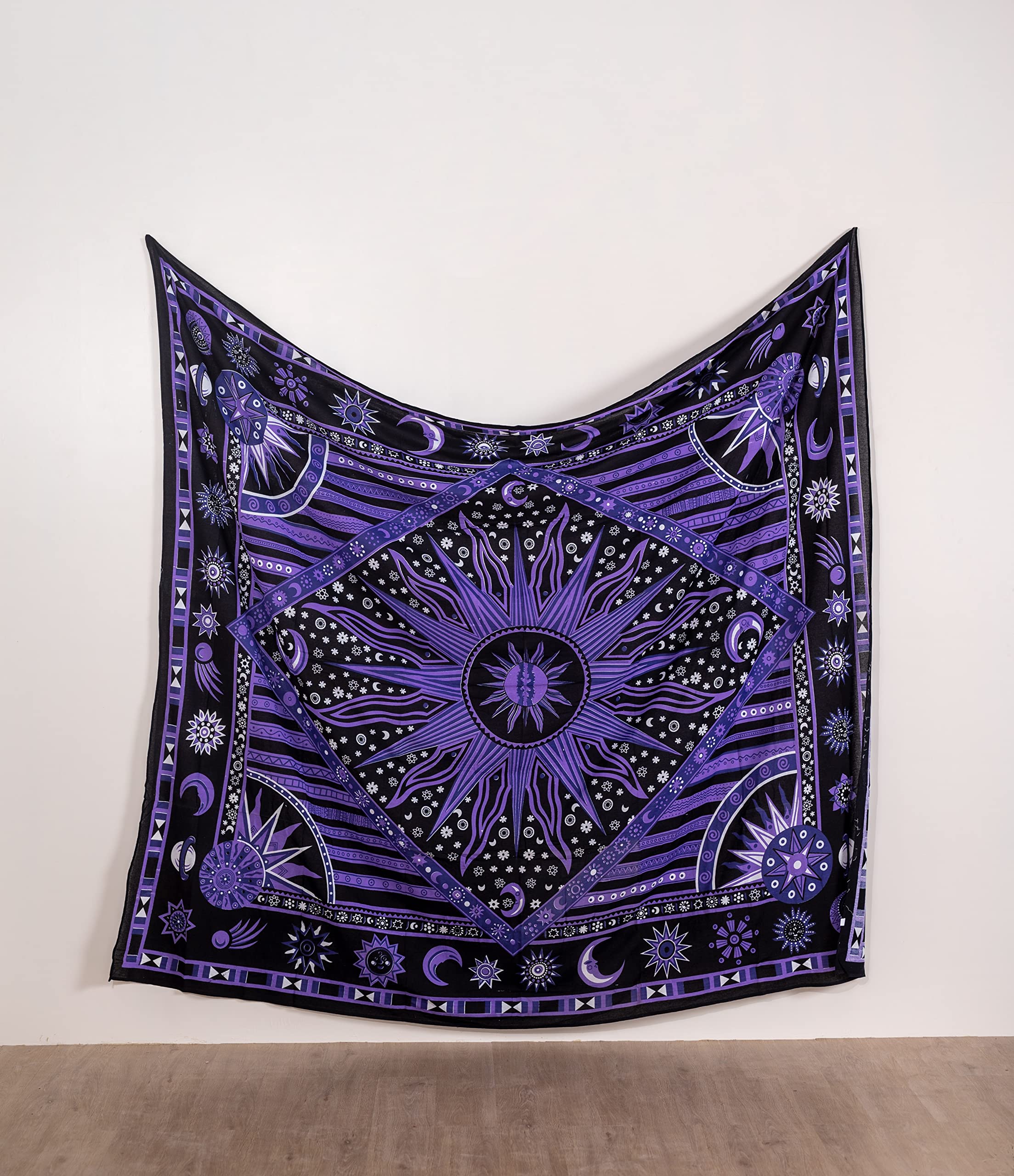 Celestial Tie Dye Moon Tapestry - Boho Wall Hanging for Bedroom & Dorm Decor
