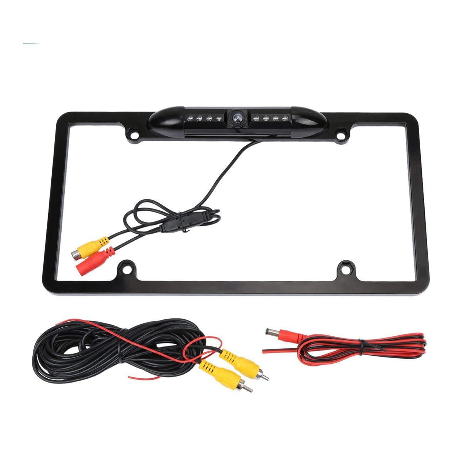 Universal Waterproof License Plate Frame Backup Camera with 8 LED Lights - 170° Wide Angle Rear View Camera for Cars, SUVs & Trucks | Night Vision & All-Weather Parking Aid for Safe Reversing