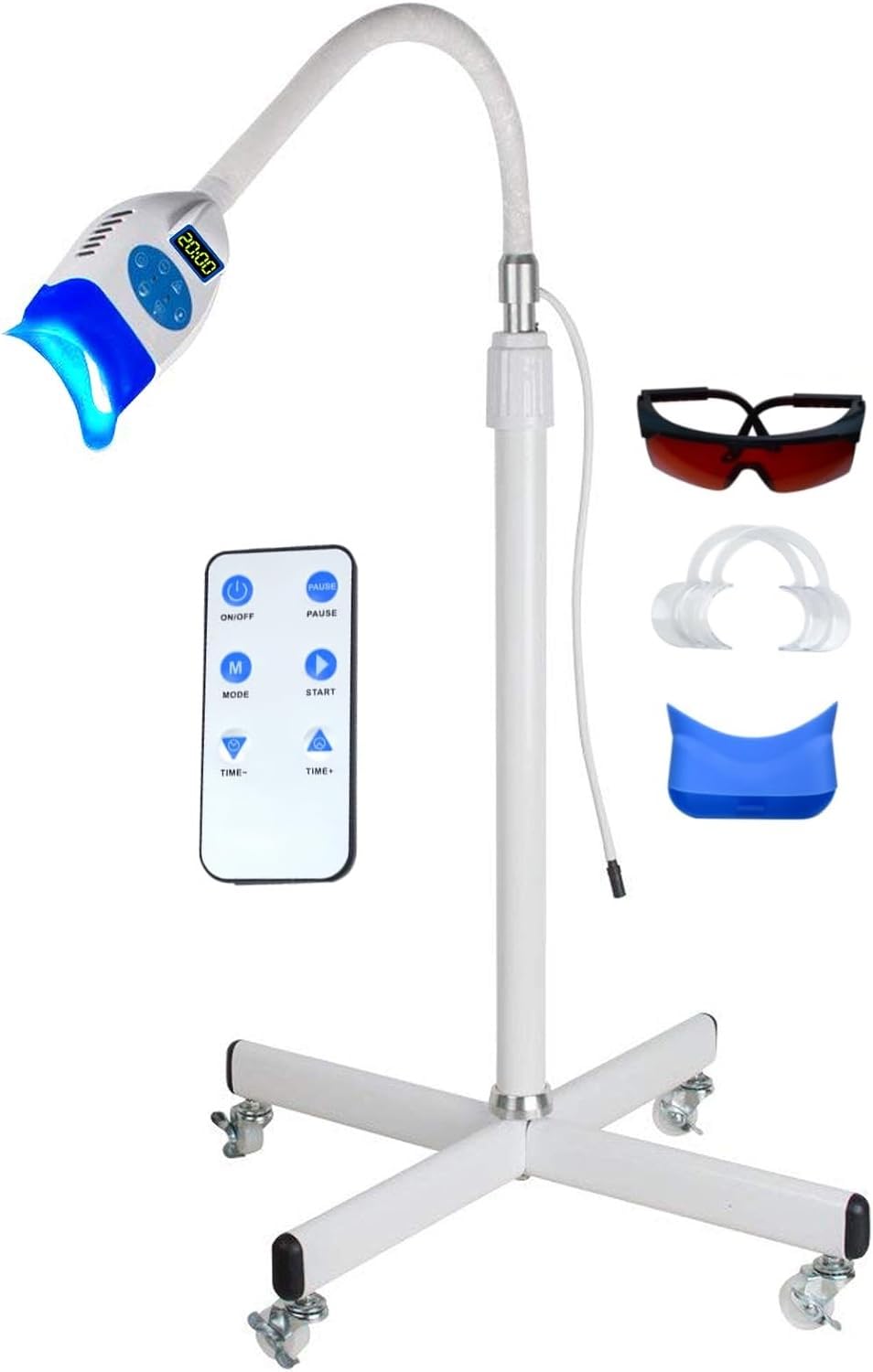36W LED Teeth Whitening Light with 10 Cold Blue Bulbs - Standing Floor Lamp for Fast Whitening & Bleaching | Perfect for Home & Salon Use
