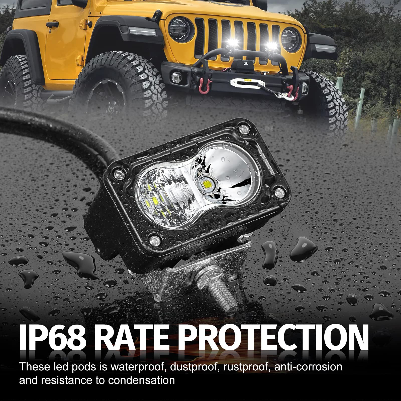 3 Inch 40W LED Pod Lights 2Pcs - Super Bright Off Road Spot & Flood Light Combo for Truck, ATV, UTV, SUV, Motorcycle, Boat - Waterproof Fog Lights for Bumper, Work & Night Driving