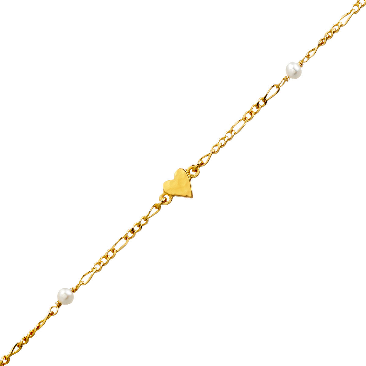 Aphrodite Heart Bracelet Gold - Elegant 14K Gold Plated Love Bracelet for Women, Romantic Gift for Her, Valentine's Day, Anniversary & Special Occasions