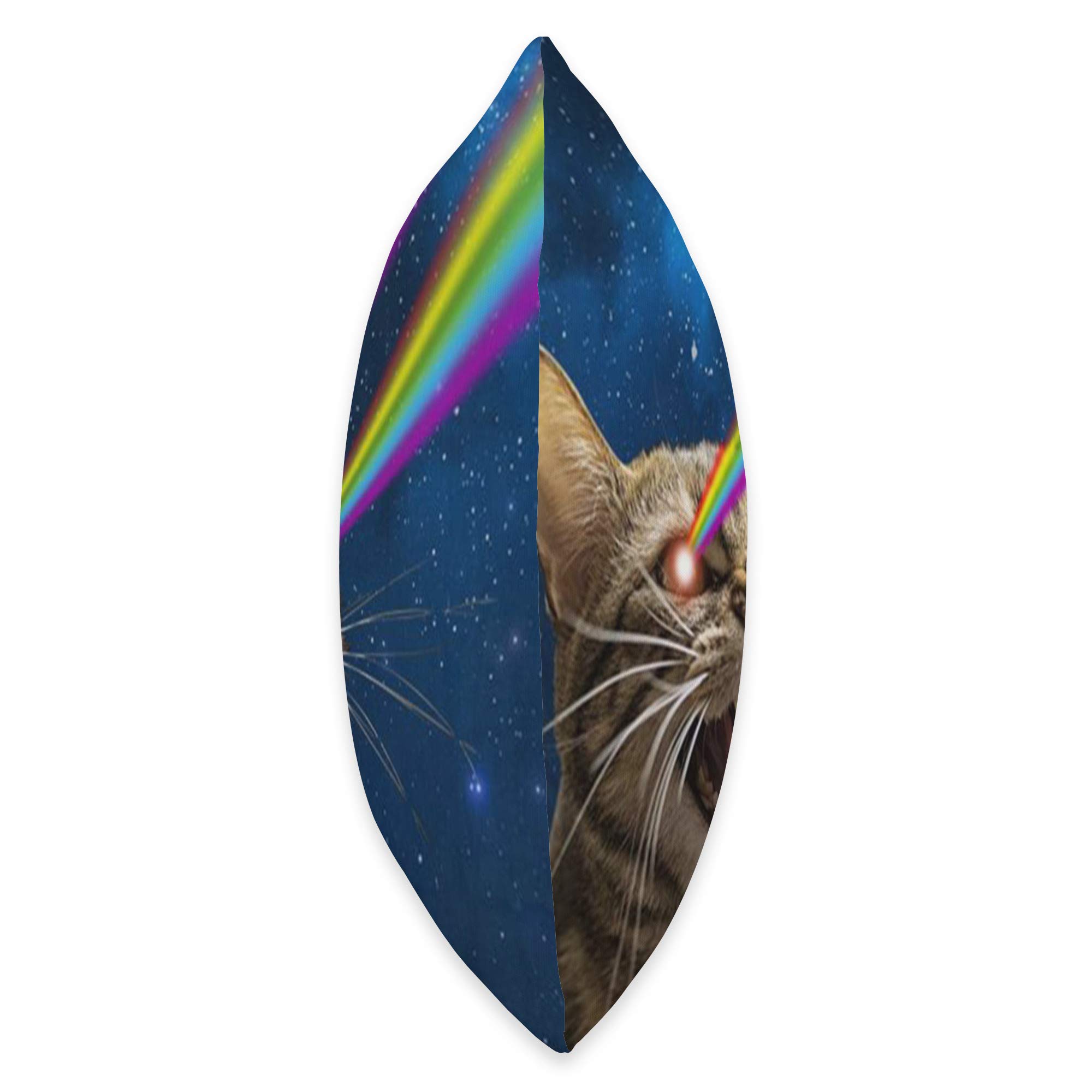 Funny Laser Cat Furry Kitty Rainbow Space Cat Astronaut Throw Pillow - Cute Home Decor for Living Room, Bedroom & Office