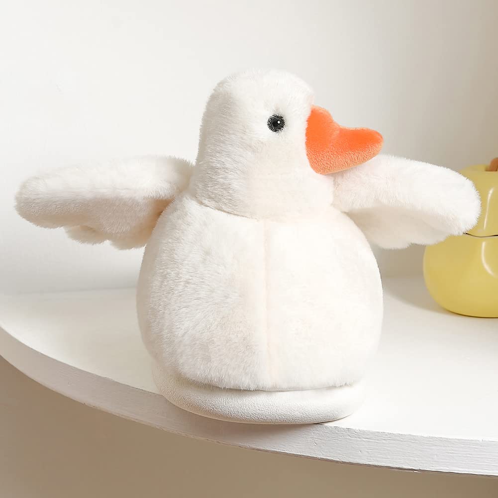 Fluffy Duck Slippers for Women & Men - Cute Animal House Shoes with Non-Slip Sole - Perfect for Bedroom, Thanksgiving, Christmas Gifts & Cozy Home Wear