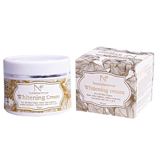 N Plus Whitening Cream with Vitamin C & E - Skin Brightening & Melanin Reduction Treatment - 50g for Glowing Complexion - Perfect for Daily Skincare & Dark Spot Correction