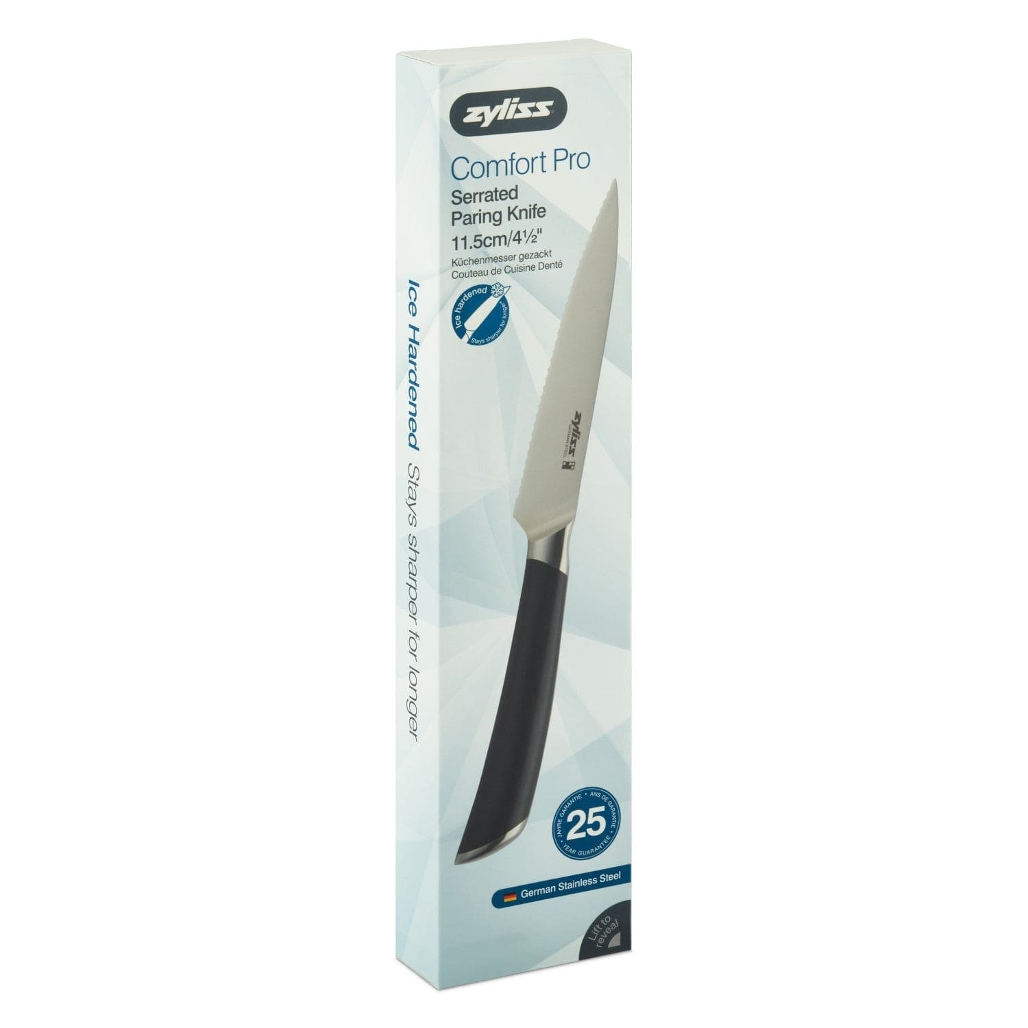 Premium Comfort Pro Serrated Paring Knife 4.5 Inch - Sharp Stainless Steel Blade for Precise Peeling, Slicing & Trimming - Ideal for Fruits, Vegetables & Kitchen Prep