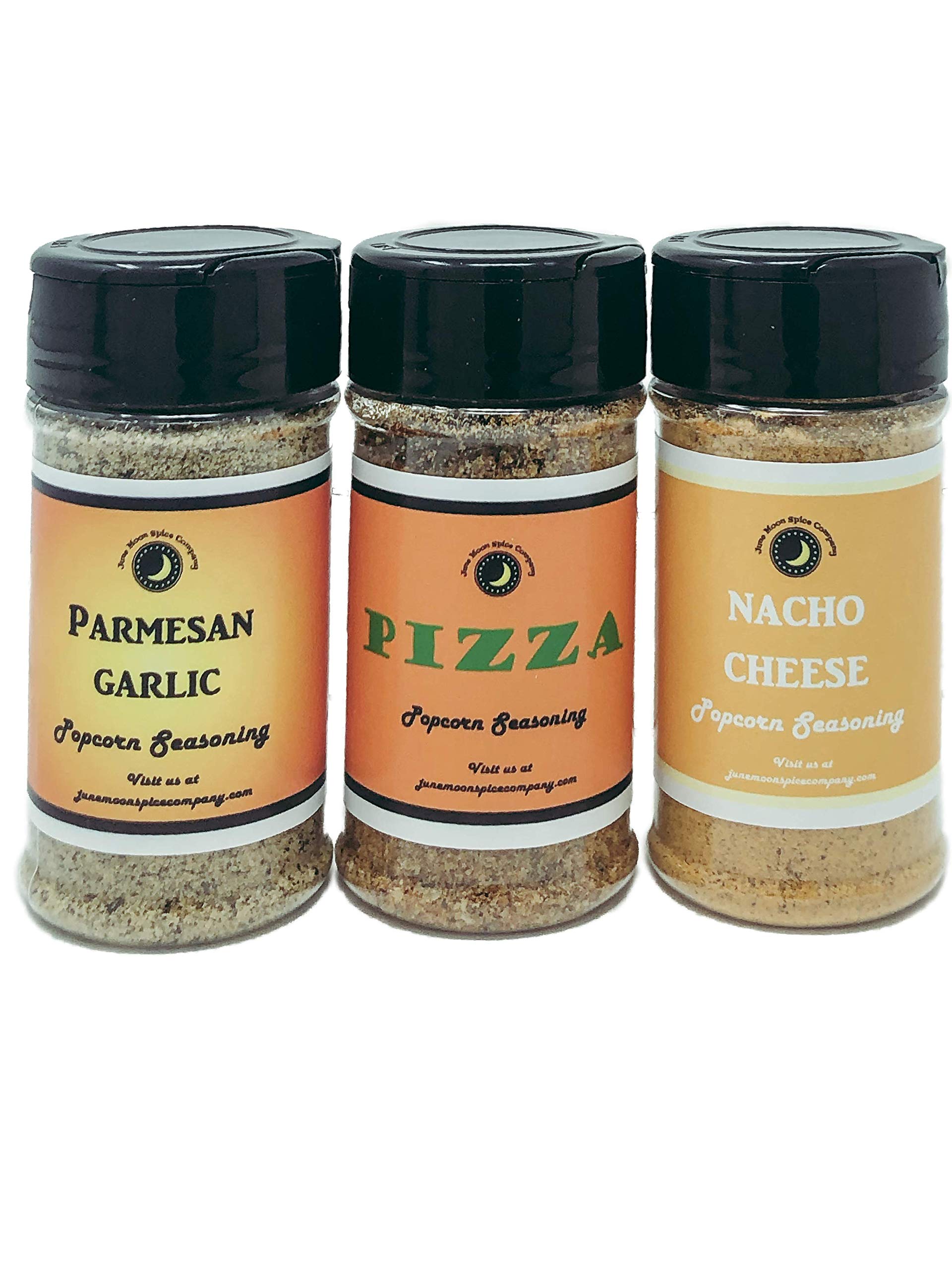 Premium Popcorn Seasoning Variety 3-Pack - Parmesan Garlic, Pizza & Nacho Cheese Flavors | Small Batch Crafted | Gourmet Popcorn Topping for Movie Nights, Parties & Snack Time