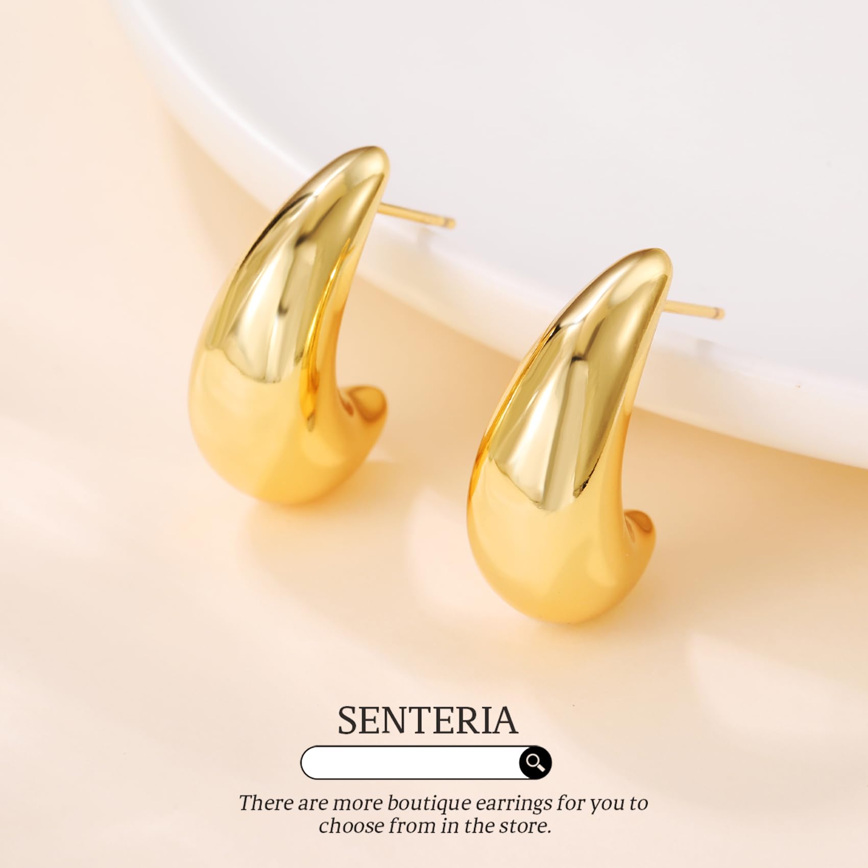 Senteria Extra Large Lightweight Chunky Hoop Earrings for Women | Hypoallergenic Sterling Silver Statement Earrings | Trendy Fashion Jewelry for Parties, Weddings & Everyday Wear