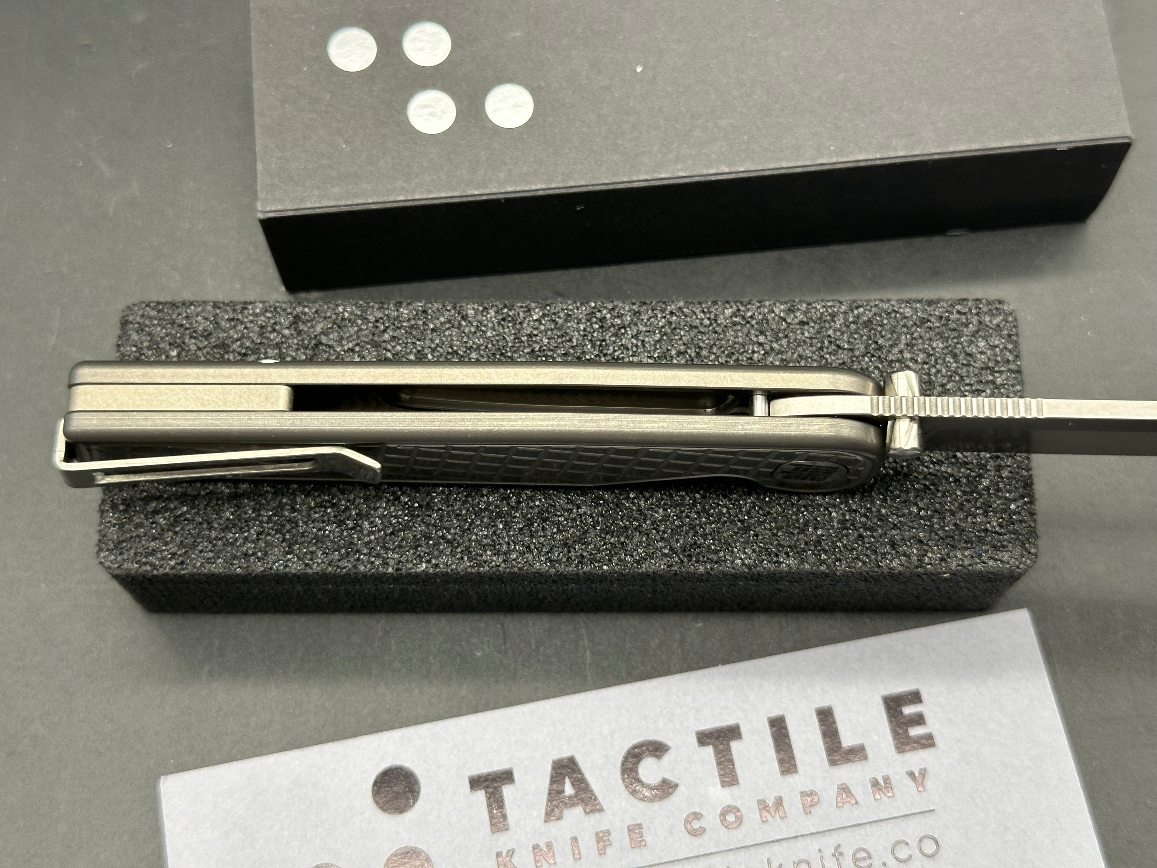Premium Tactile Rockwall Folder Knife - Darkwash Finish with Monkey Edge FRAG Pattern | EDC Pocket Knife for Outdoor, Camping & Everyday Carry