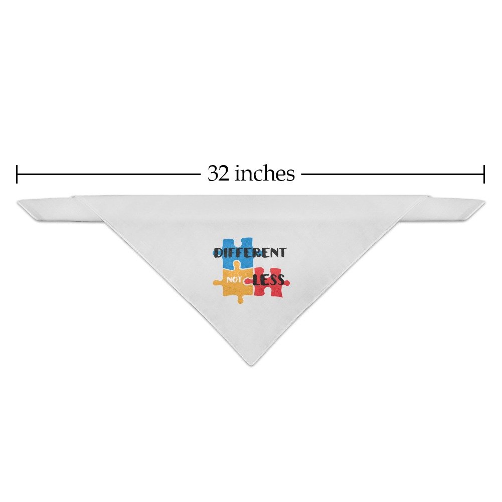 Autism Awareness Puzzle Pieces Dog Bandana - White Pet Bandana for Dogs with Autism Support & Acceptance | Perfect for Therapy Dogs, Service Pets, and Autism Awareness Events