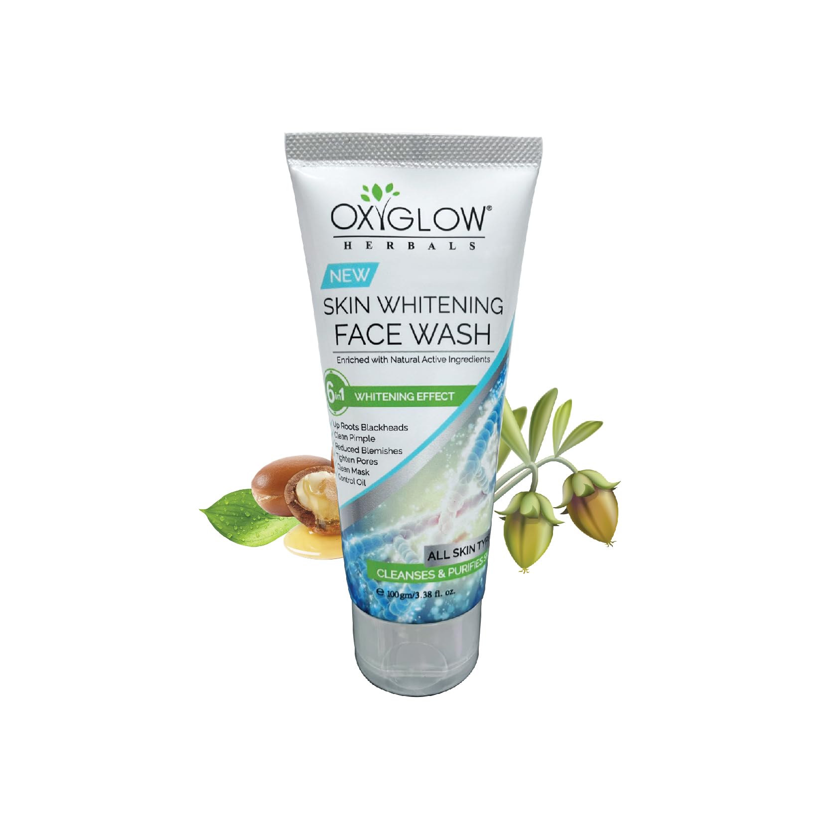 Oxyglow Skin Whitening Face Wash - Brightening Cleanser for Dark Spots & Even Tone | Gentle Daily Facial Cleanser for Glowing Skin | Perfect for Morning & Night Skincare Routine