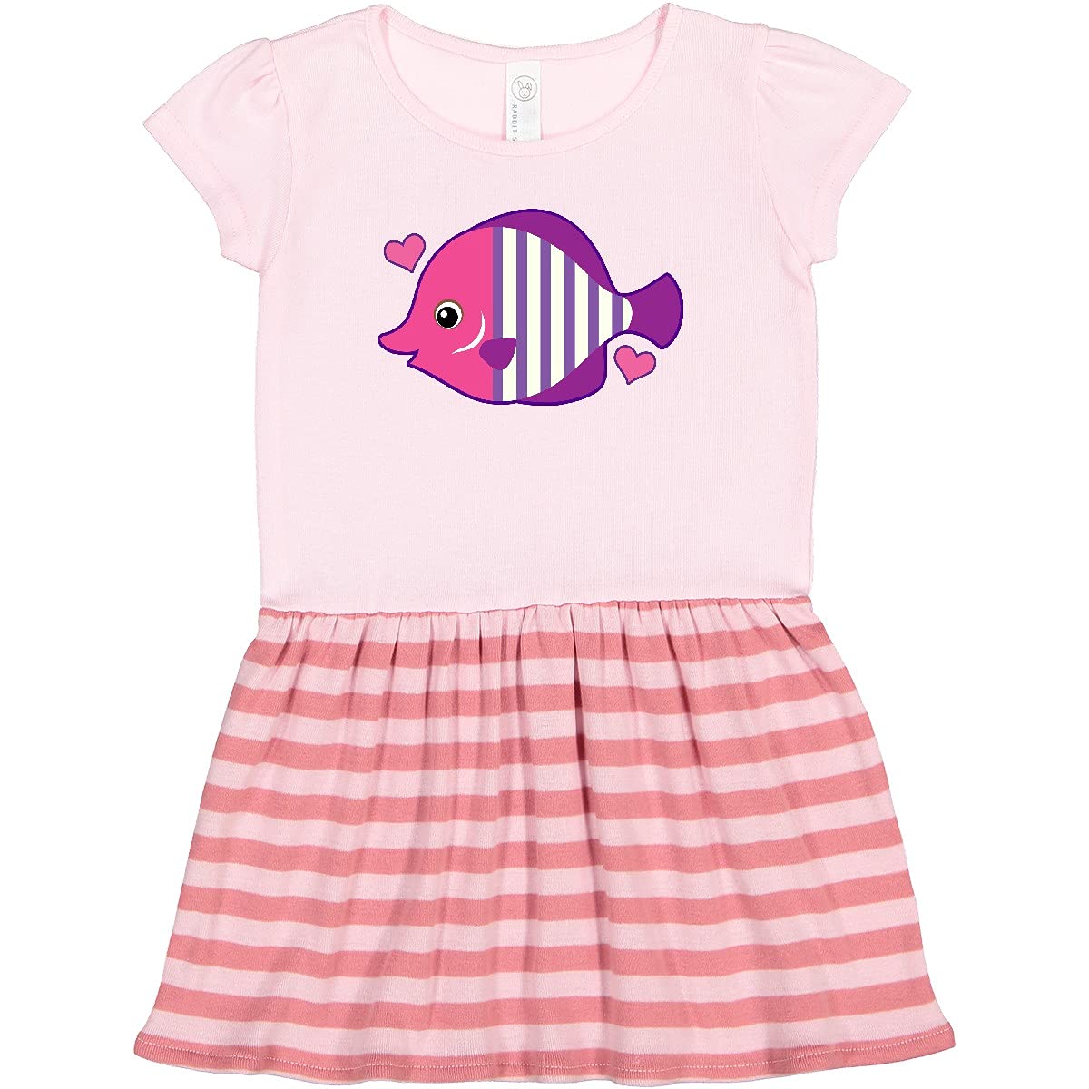Inktastic Cute Tropical Fish Beach Vacation Toddler Dress - Soft Cotton Summer Outfit for Girls, Perfect for Pool Parties, Seaside Trips & Family Vacations