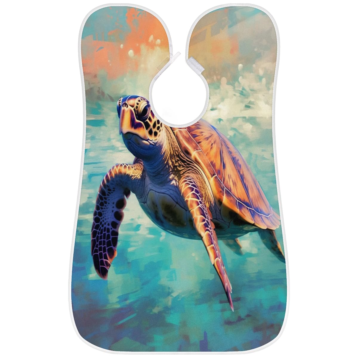 Sea Turtle Ocean Beard Shaving Bib for Men & Women - Waterproof Hair Dye Apron, Barber Cape for Haircut & Makeup - Sink Hair Catcher & Beard Trimming Accessories - Perfect Gift for Stylists & Home Use