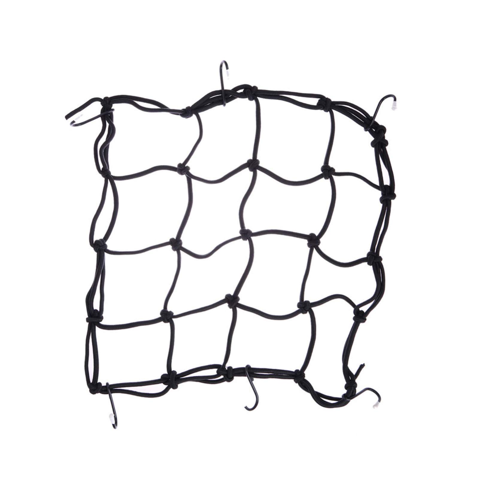 40x40cm Motorcycle Luggage Net with 6 Hooks - Heavy Duty Bungee Mesh Web for Fuel Tank Storage - Secure Bike Accessories for Touring, Commuting & Road Trips