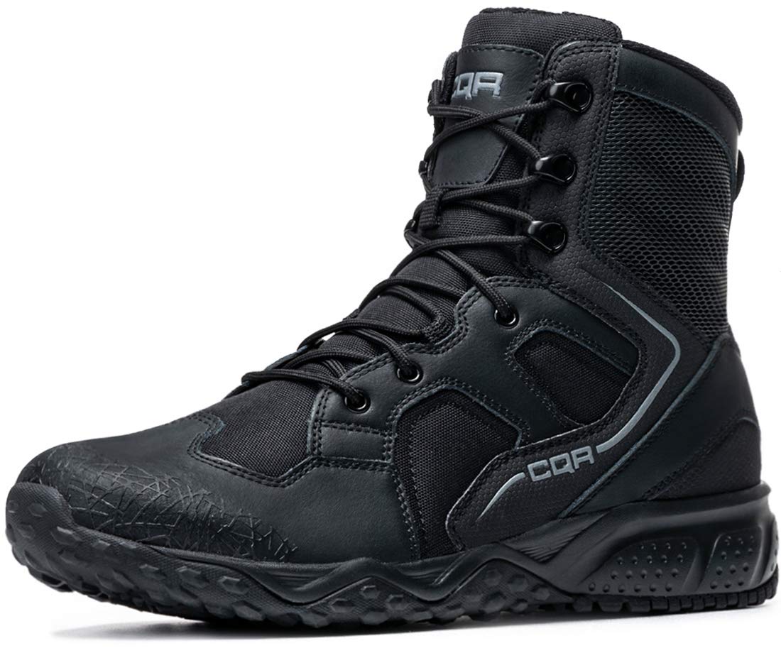 CQR Men's Military Tactical Boots - Lightweight 6 Inch Combat Boots for Outdoor Work, Hiking & EDC | Durable Waterproof Army Boots for Tactical Training, Construction & Survival Scenarios