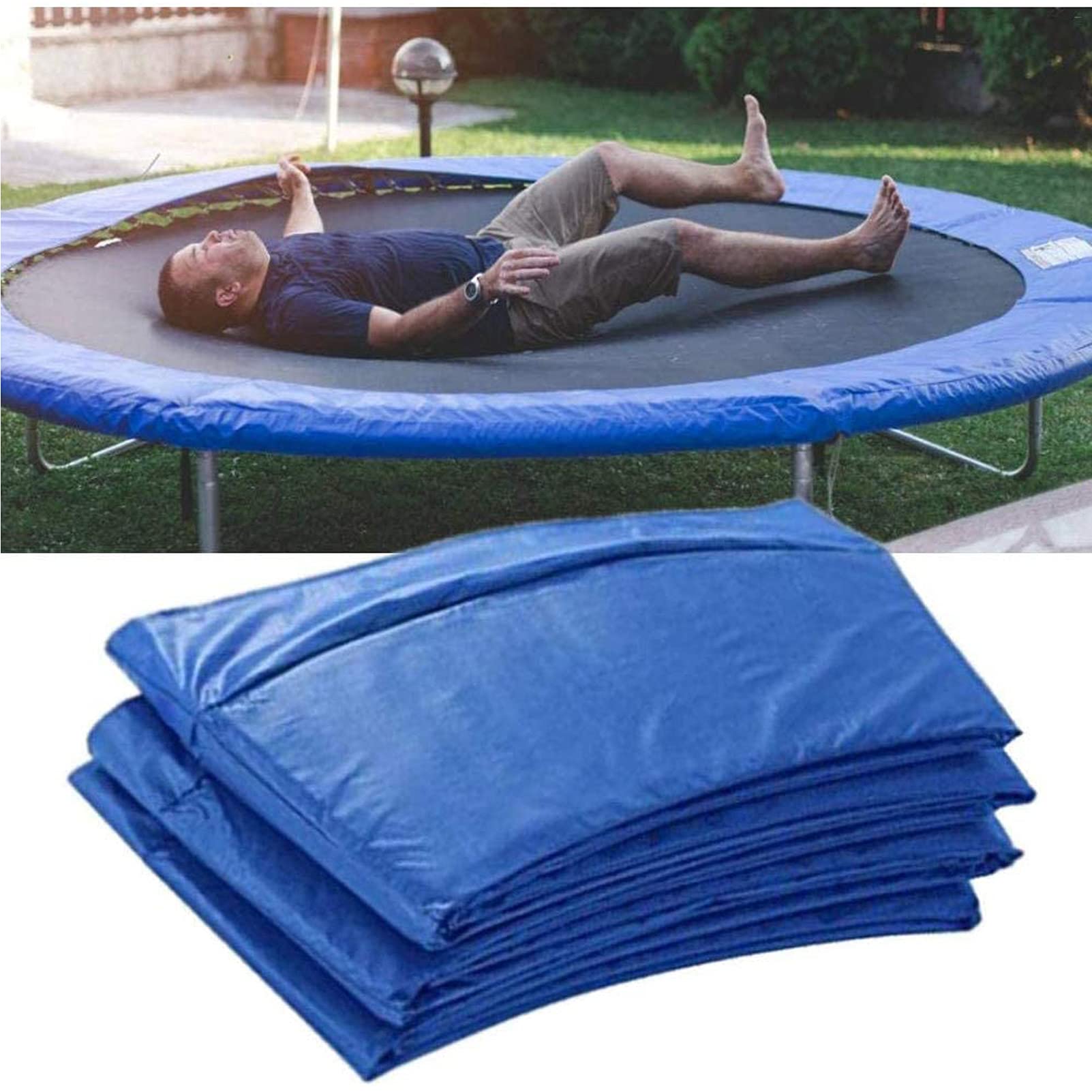 LHQ-puffs Trampoline Safety Pad Cover - 8ft Shock Absorbent Waterproof Spring Protector Mat for Outdoor Trampoline Accessories | Durable Protection for Kids & Family Backyard Jumping Fun