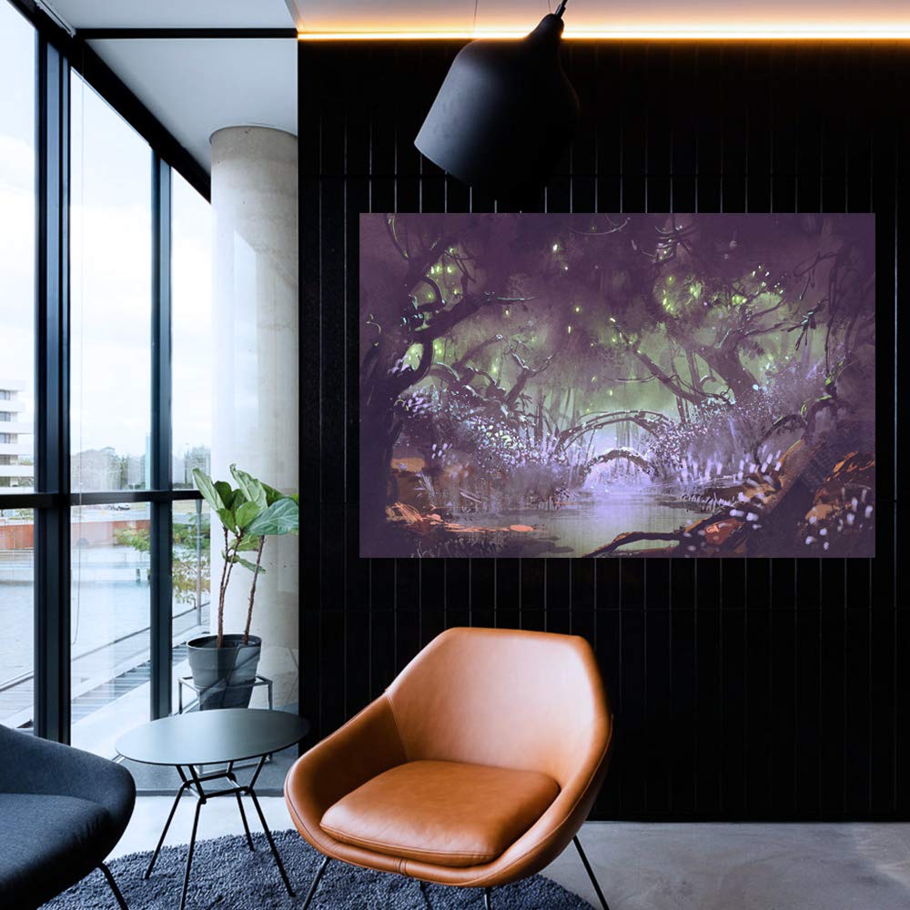 Wall26 Futuristic City Canvas Art - 16x24 Inch Modern Urban Landscape Painting, Framed Wall Decor for Bedroom, Living Room, Office & Dorm