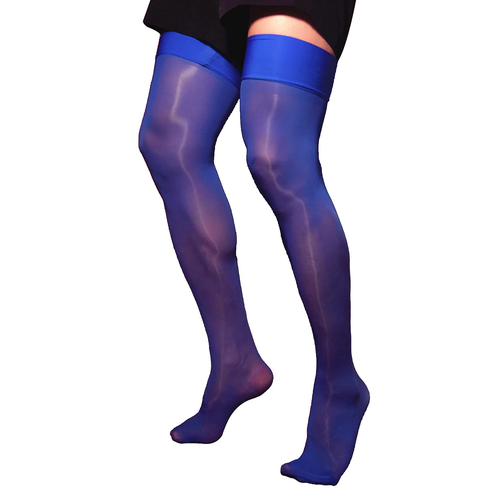 **Men's Sheer See-Through Tights - Thigh High Stockings & Over-the-Knee Socks for Daily Wear - Perfect for Cosplay, Dance, and Fashion Outfits**