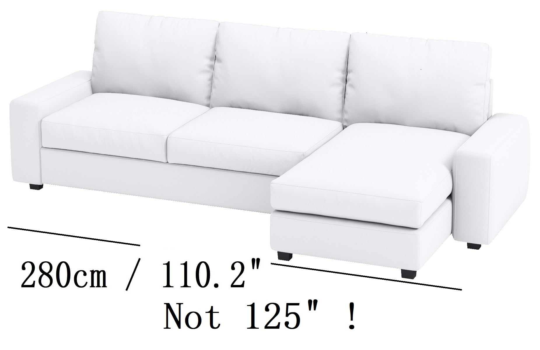 Durable Polyester Kivik Loveseat Cover with Chaise - 110.2