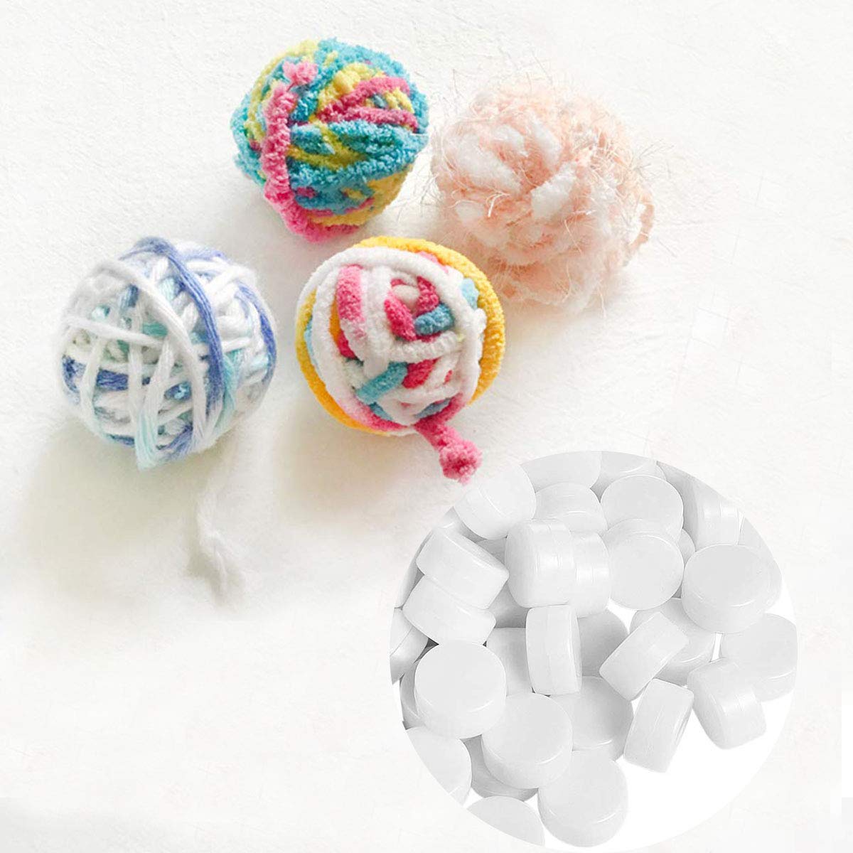 55pcs Noise Maker Insert Rattle Toy - 22mm & 18mm Rattles for Baby Toys & Pet Dog Chew Toys Repair - Perfect for DIY Fixes, Puppy Teething, and Infant Sensory Play