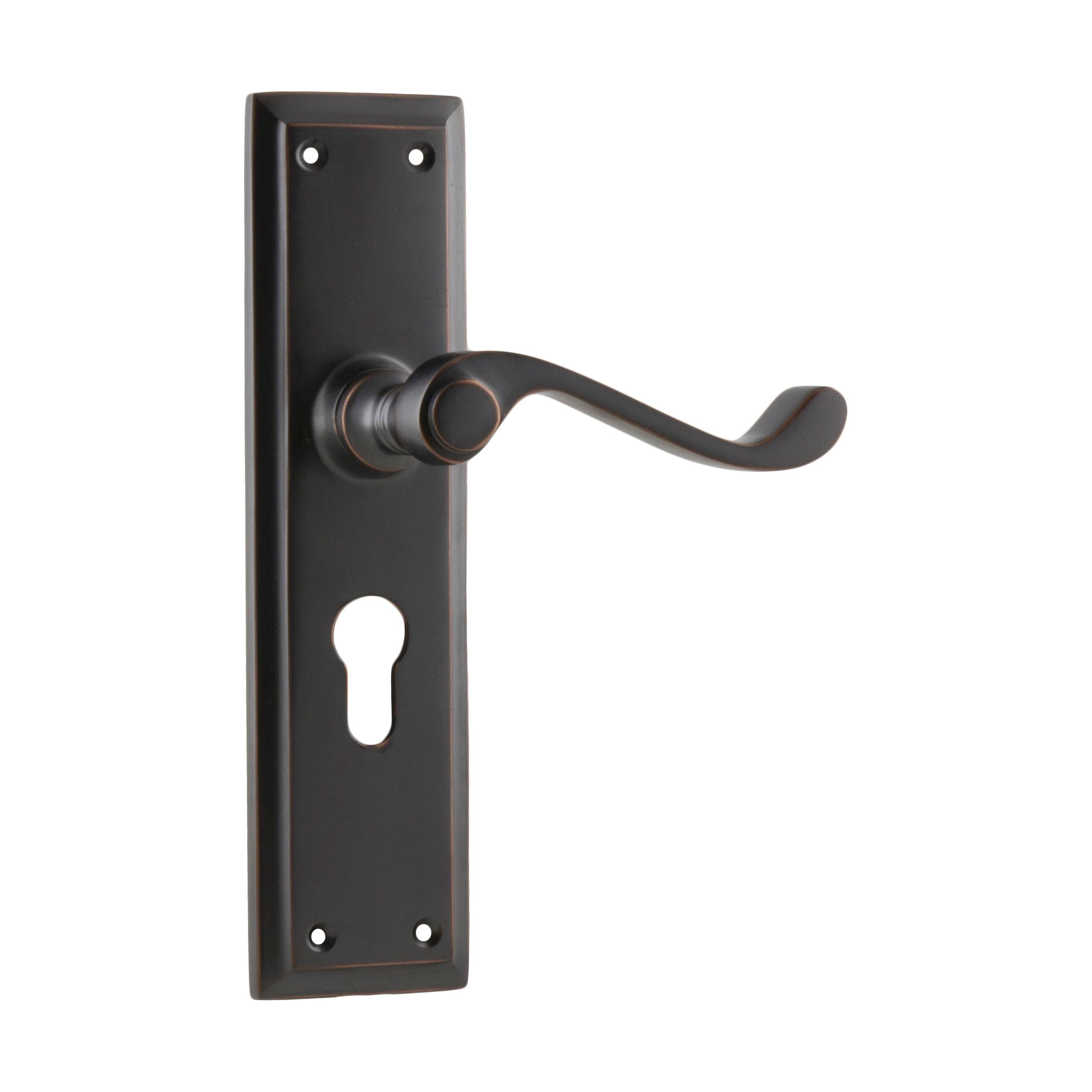 Milton Euro 1014E Door Lever Set - Antique Copper Finish (H200xW50xP68mm) - Perfect for Vintage Home Decor & Interior Doors