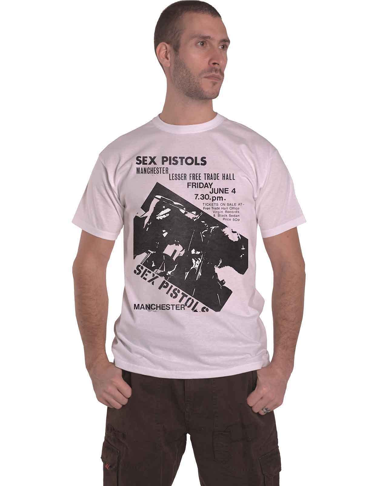 Sex Pistols Vintage Punk Rock Band Men's Slim Fit T-Shirt - Small White - 100% Cotton Retro Music Tee for Concerts, Parties & Casual Wear