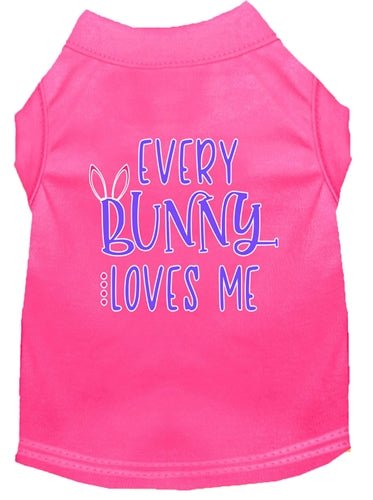 Every Bunny Loves Me Screen Print Dog T-Shirt - Cute Pet Apparel in Multiple Colors for Easter, Valentine's Day & Photo Shoots